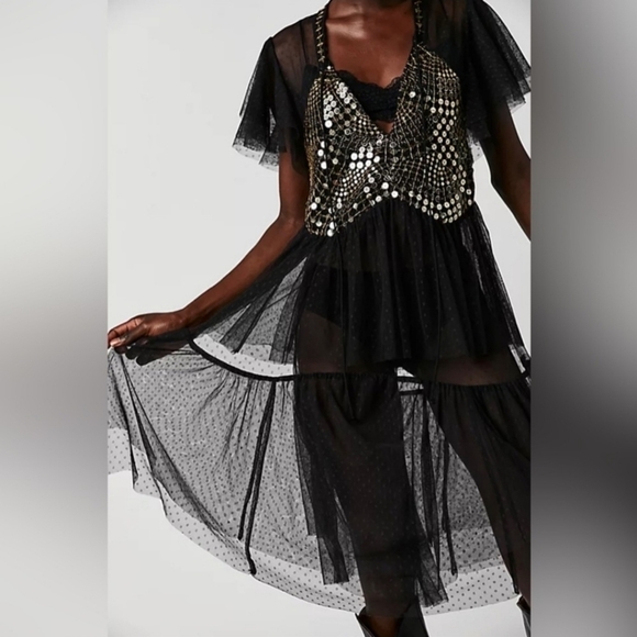 [Free People] Makin’ Magic Maxi Top/Dress Size Small NWT - Picture 4 of 9